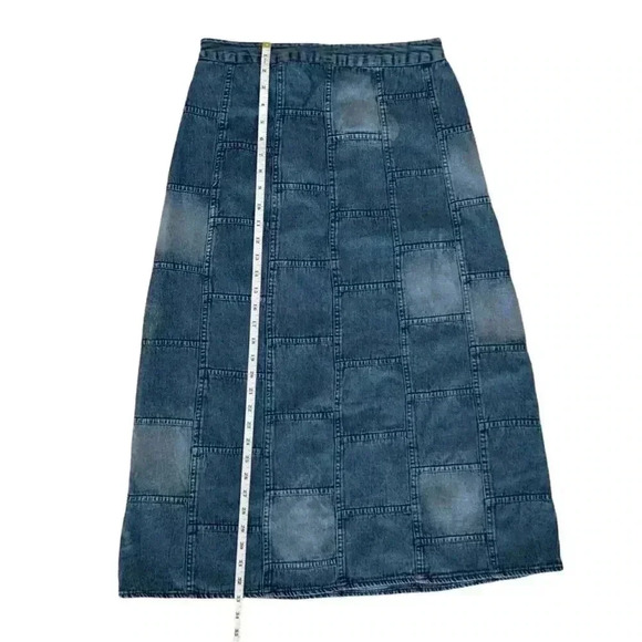 Studio West Patchwork Denim Midi Skirt M - Picture 3 of 5